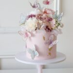 Pink Butterflies Flowers  Cake